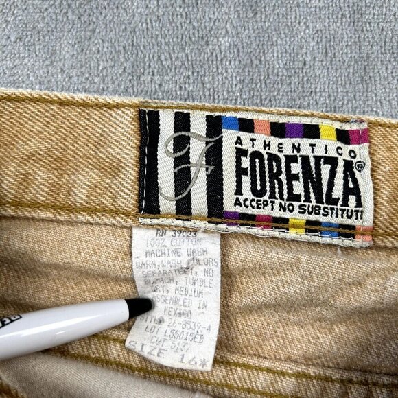 Vintage 80's Forenza Mom Jeans Size 16 High Waisted Camel Acid Wash Unique - Picture 5 of 9